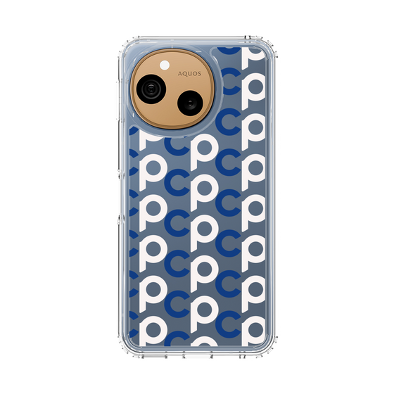 スリムプロテクションケース［ オリジナル - CASEPLAYイニシャル総柄 - ネイビー ］