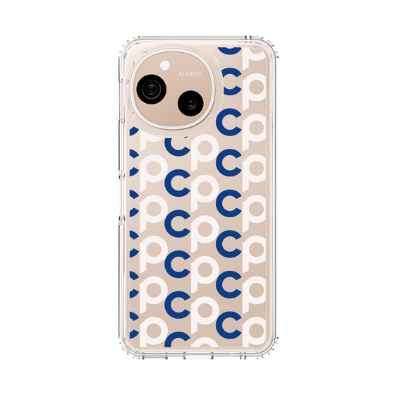 スリムプロテクションケース［ オリジナル - CASEPLAYイニシャル総柄 - ネイビー ］