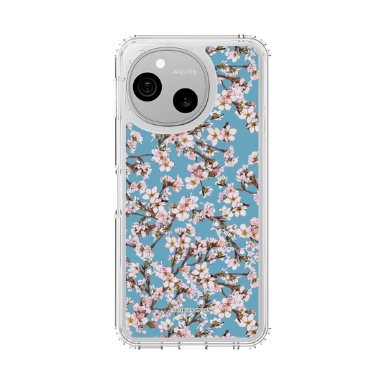 スリムプロテクションケース［ 日比谷花壇 - サクラ - ライトブルー ］