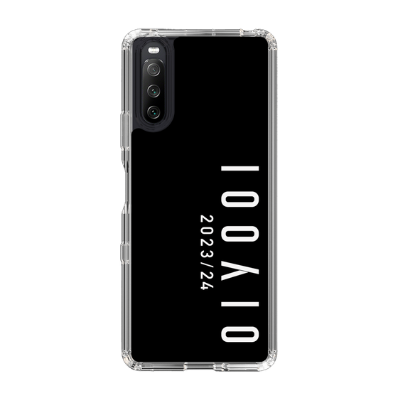 スリムプロテクションケース［ 100人10 - Logo vertical - Black ］