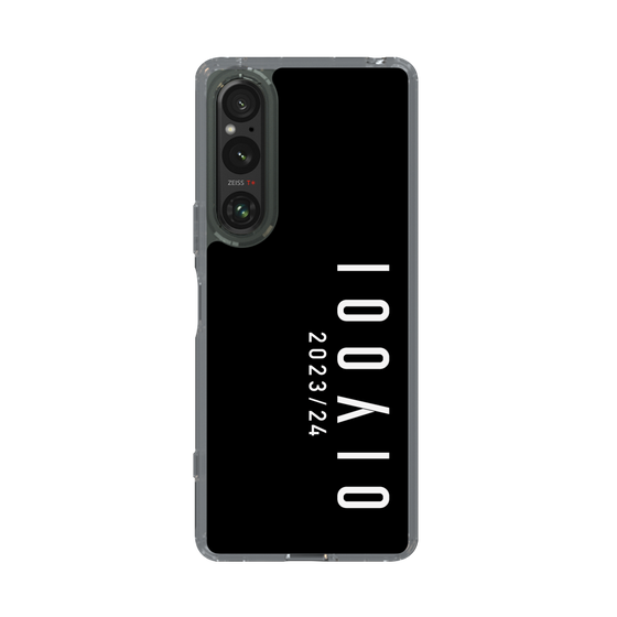 スリムプロテクションケース［ 100人10 - Logo vertical - Black ］