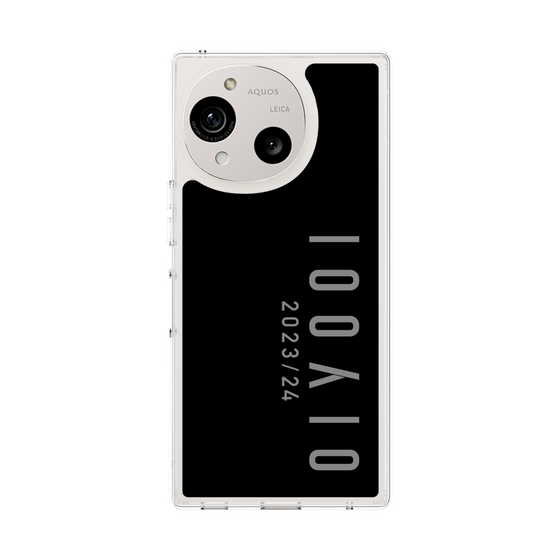 スリムプロテクションケース［ 100人10 - Logo vertical - Gray ］