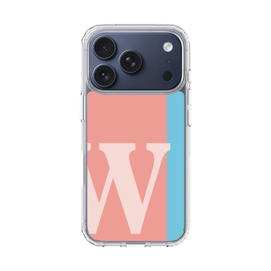 スリムプロテクションケース［ オリジナル - initial color line - W pink ］