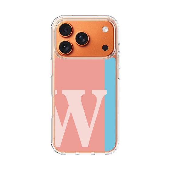 スリムプロテクションケース［ オリジナル - initial color line - W pink ］