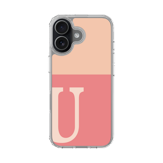 スリムプロテクションケース［ オリジナル - initial two tone - U pink ］