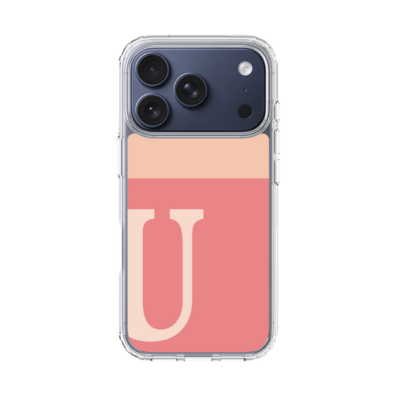 スリムプロテクションケース［ オリジナル - initial two tone - U pink ］