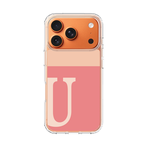 スリムプロテクションケース［ オリジナル - initial two tone - U pink ］