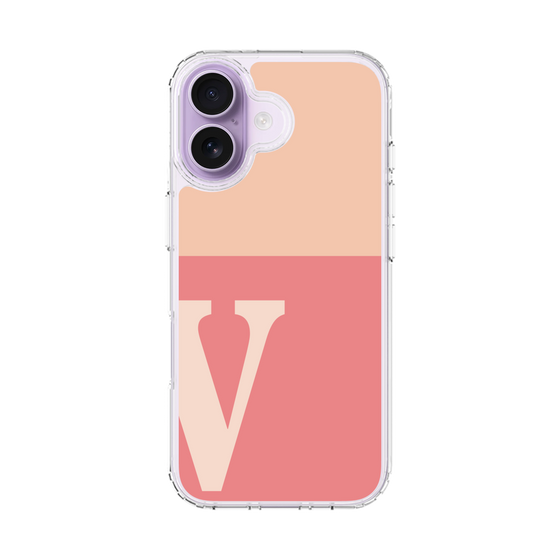 スリムプロテクションケース［ オリジナル - initial two tone - V pink ］