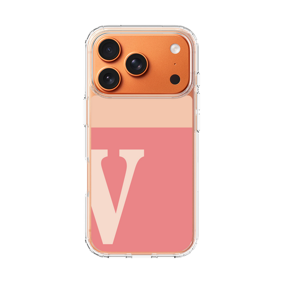 スリムプロテクションケース［ オリジナル - initial two tone - V pink ］