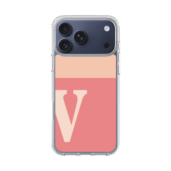スリムプロテクションケース［ オリジナル - initial two tone - V pink ］