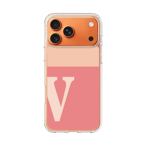スリムプロテクションケース［ オリジナル - initial two tone - V pink ］