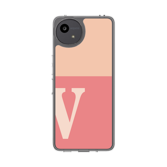 スリムプロテクションケース［ オリジナル - initial two tone - V pink ］
