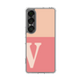 スリムプロテクションケース［ オリジナル - initial two tone - V pink ］