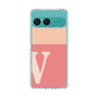 スリムプロテクションケース［ オリジナル - initial two tone - V pink ］