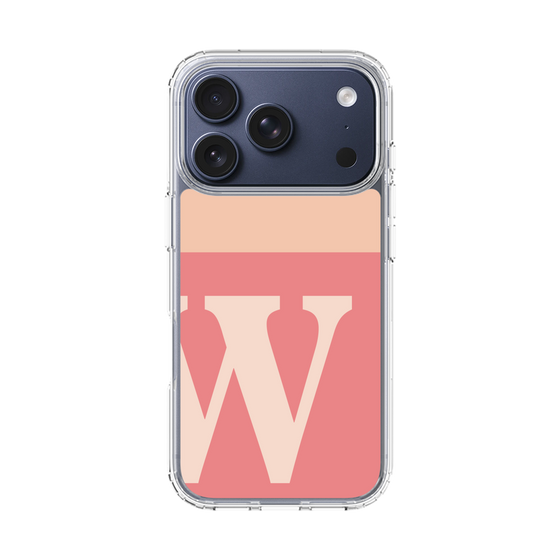 スリムプロテクションケース［ オリジナル - initial two tone - W pink ］
