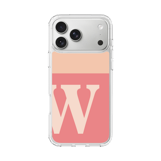 スリムプロテクションケース［ オリジナル - initial two tone - W pink ］