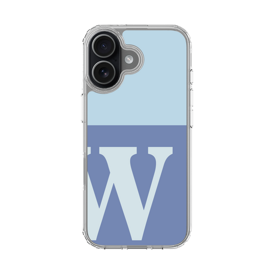 スリムプロテクションケース［ オリジナル - initial two tone - W blue ］