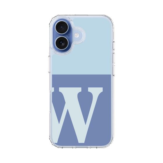 スリムプロテクションケース［ オリジナル - initial two tone - W blue ］