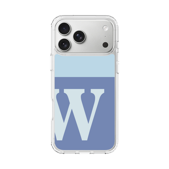 スリムプロテクションケース［ オリジナル - initial two tone - W blue ］