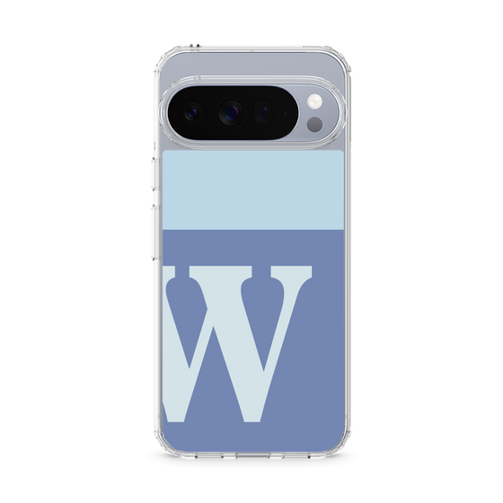 スリムプロテクションケース［ オリジナル - initial two tone - W blue ］