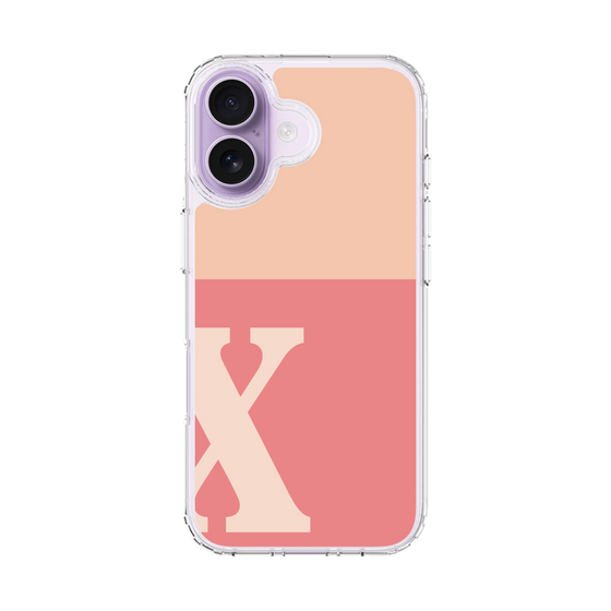 スリムプロテクションケース［ オリジナル - initial two tone - X pink ］