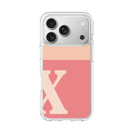 スリムプロテクションケース［ オリジナル - initial two tone - X pink ］