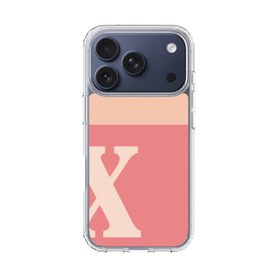 スリムプロテクションケース［ オリジナル - initial two tone - X pink ］