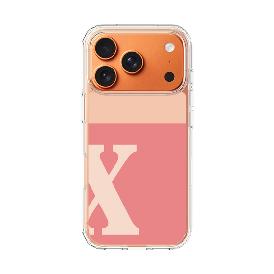 スリムプロテクションケース［ オリジナル - initial two tone - X pink ］