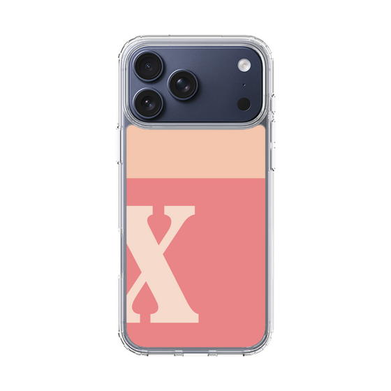 スリムプロテクションケース［ オリジナル - initial two tone - X pink ］