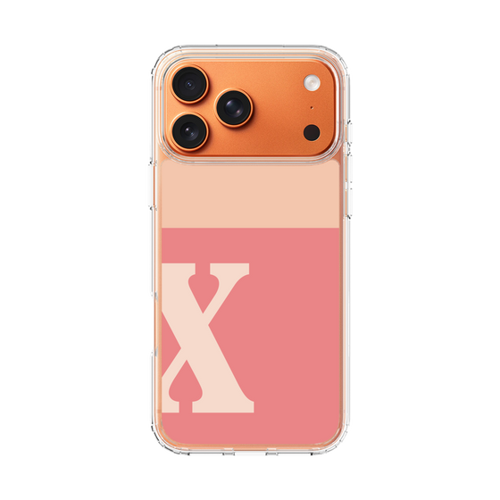 スリムプロテクションケース［ オリジナル - initial two tone - X pink ］