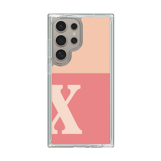 スリムプロテクションケース［ オリジナル - initial two tone - X pink ］