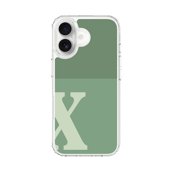 スリムプロテクションケース［ オリジナル - initial two tone - X green ］