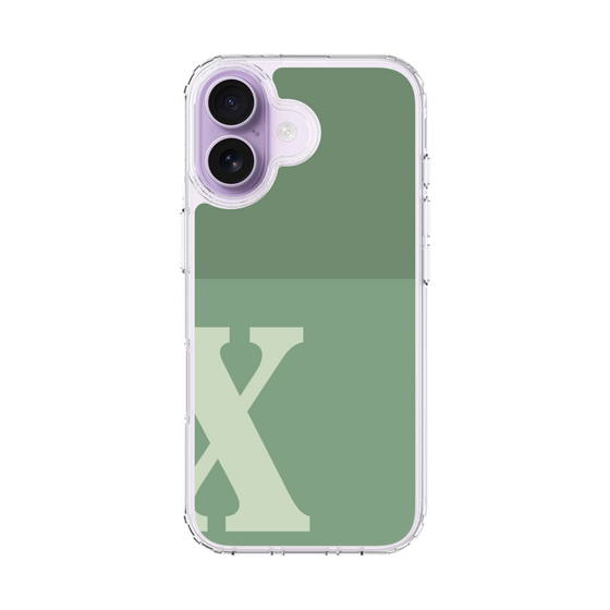 スリムプロテクションケース［ オリジナル - initial two tone - X green ］