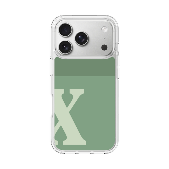スリムプロテクションケース［ オリジナル - initial two tone - X green ］