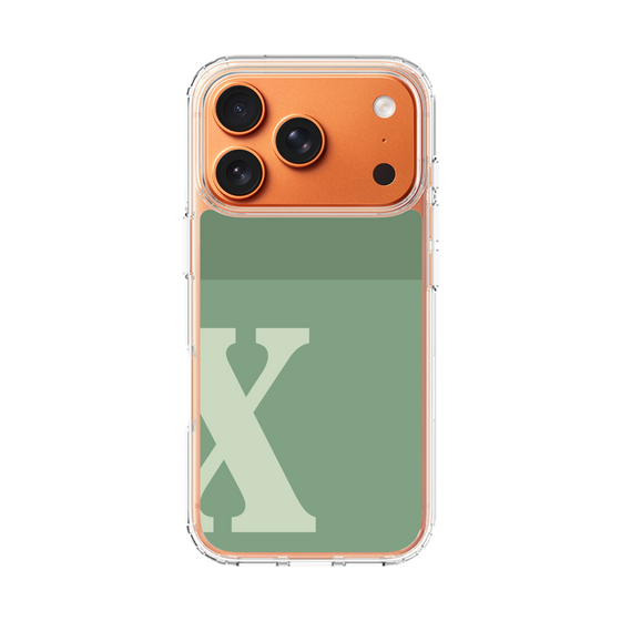 スリムプロテクションケース［ オリジナル - initial two tone - X green ］