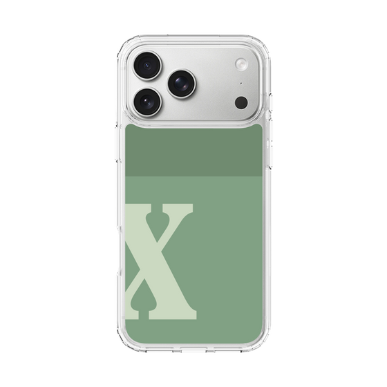 スリムプロテクションケース［ オリジナル - initial two tone - X green ］