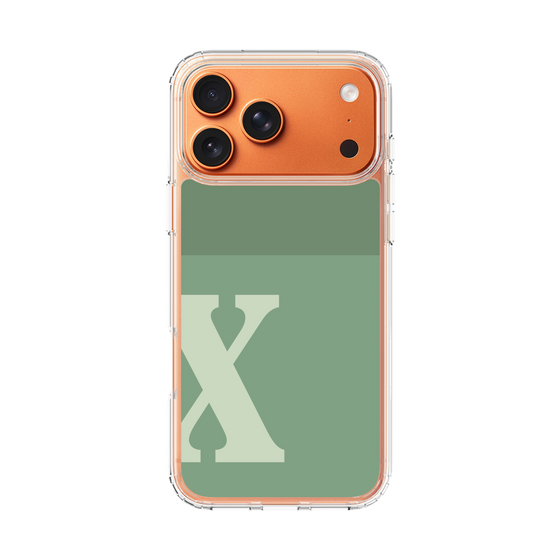 スリムプロテクションケース［ オリジナル - initial two tone - X green ］