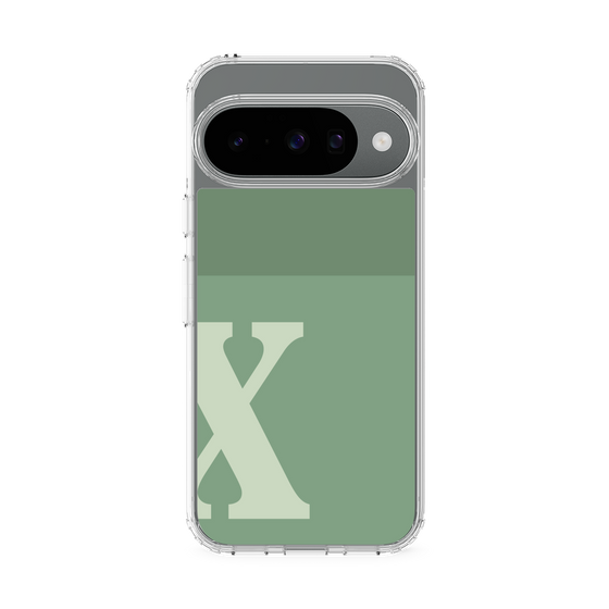 スリムプロテクションケース［ オリジナル - initial two tone - X green ］