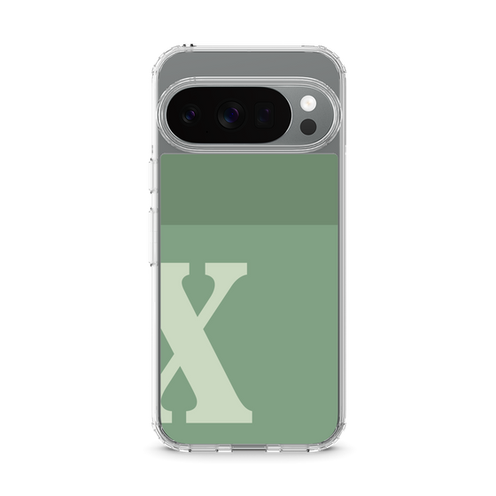 スリムプロテクションケース［ オリジナル - initial two tone - X green ］