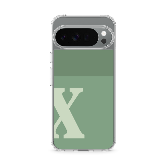 スリムプロテクションケース［ オリジナル - initial two tone - X green ］