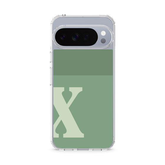 スリムプロテクションケース［ オリジナル - initial two tone - X green ］