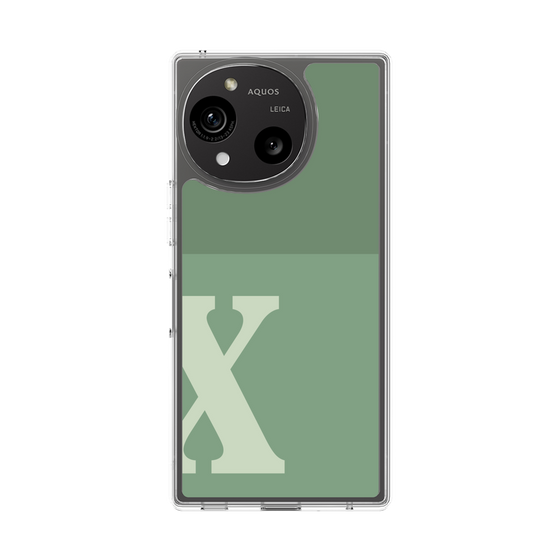 スリムプロテクションケース［ オリジナル - initial two tone - X green ］
