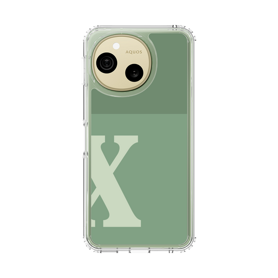 スリムプロテクションケース［ オリジナル - initial two tone - X green ］