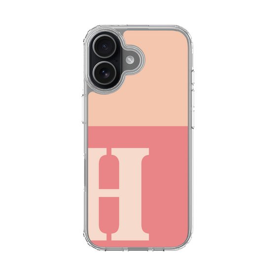 スリムプロテクションケース［ オリジナル - initial two tone - H pink ］