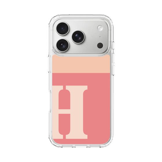スリムプロテクションケース［ オリジナル - initial two tone - H pink ］