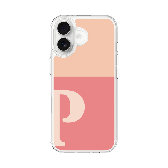 スリムプロテクションケース［ オリジナル - initial two tone - P pink ］
