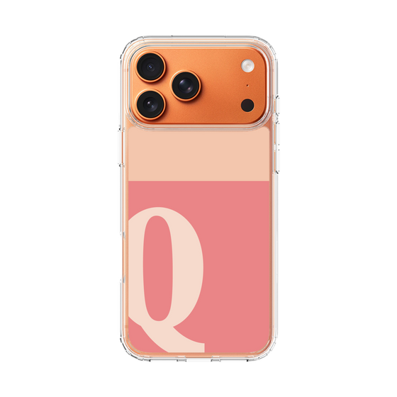スリムプロテクションケース［ オリジナル - initial two tone - Q pink ］
