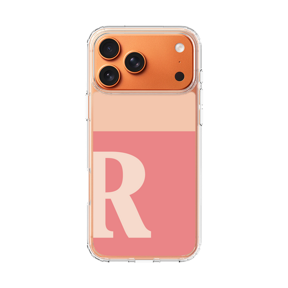 スリムプロテクションケース［ オリジナル - initial two tone - R pink ］