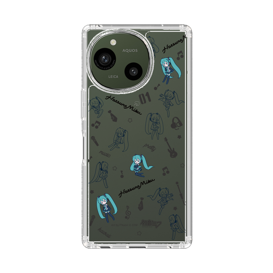 スリムプロテクションケース［ 初音ミク - インストルメント - モノクロ ］