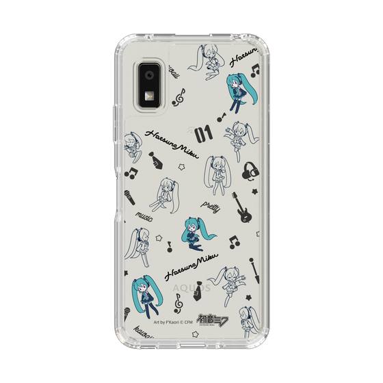 スリムプロテクションケース［ 初音ミク - インストルメント - モノクロ ］